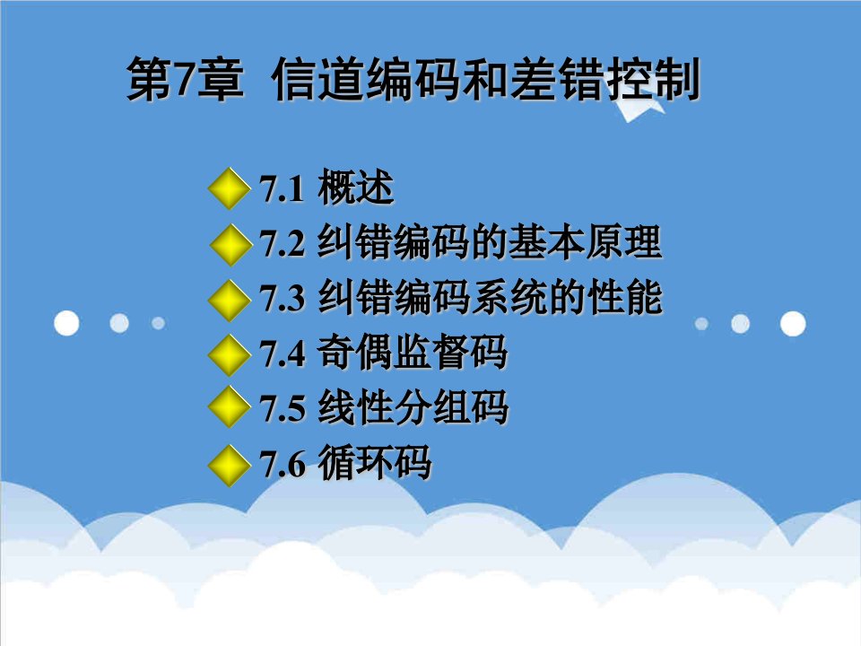 通信行业-通信原理第7章信道编码和差错控制