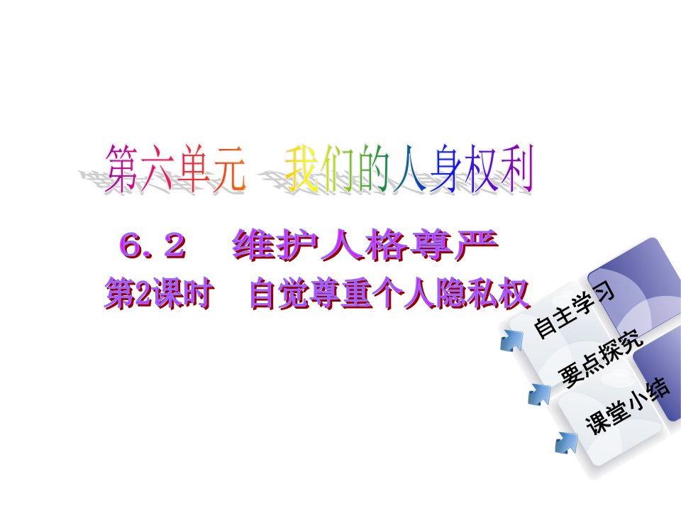 2016粤教版思想品德八下6.3《保护个人隐私》（第2课时）第一章