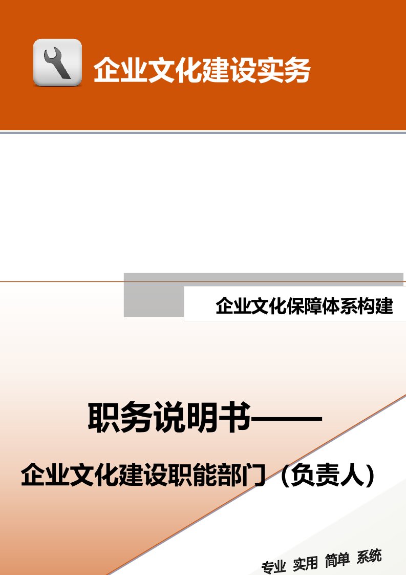 企业管理-06保障体系构建职务说明书——企业文化建设职能部门负责人