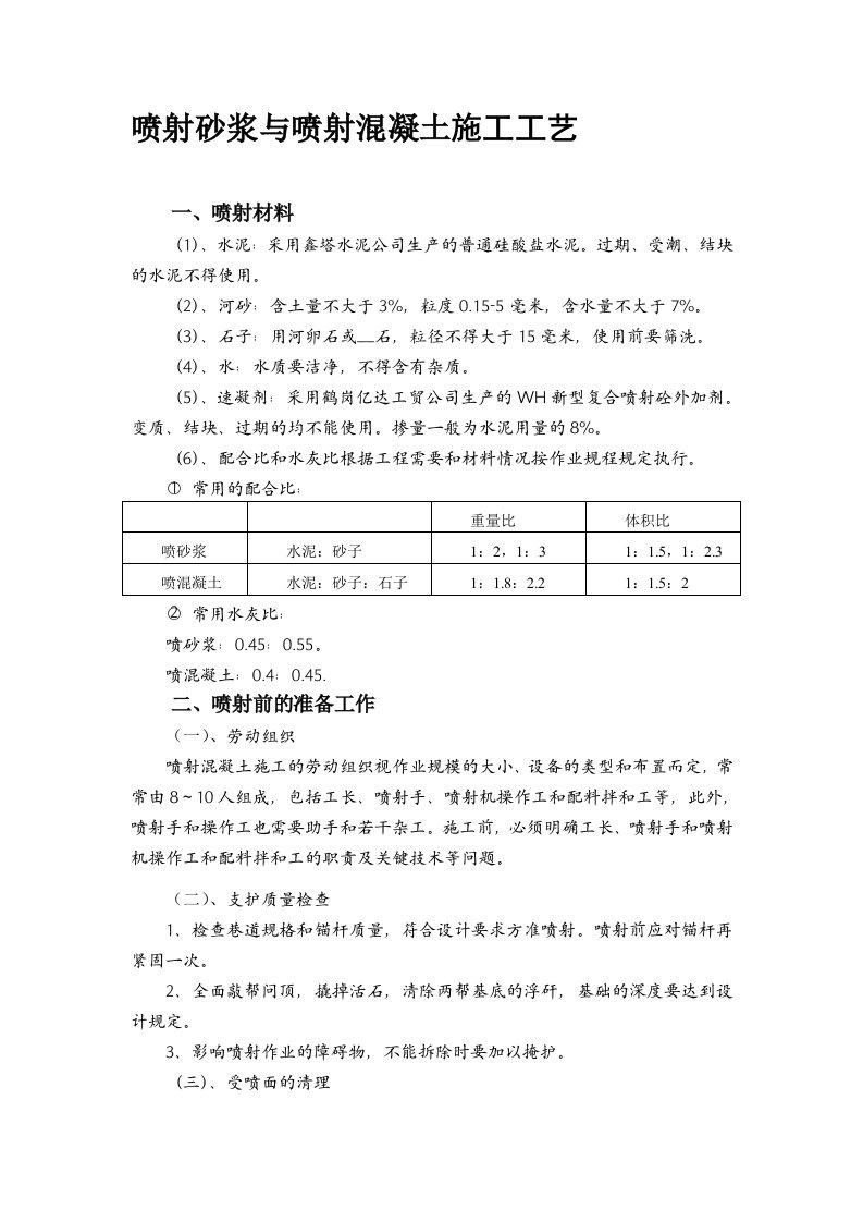 喷射砂浆与喷射混凝土施工工艺