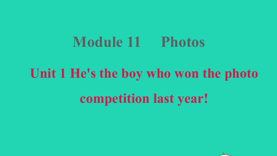 2021九年级英语上册Module11PhotosUnit1He'stheboywhowonthephotocompetitionlastyear习题课件新版外研版1