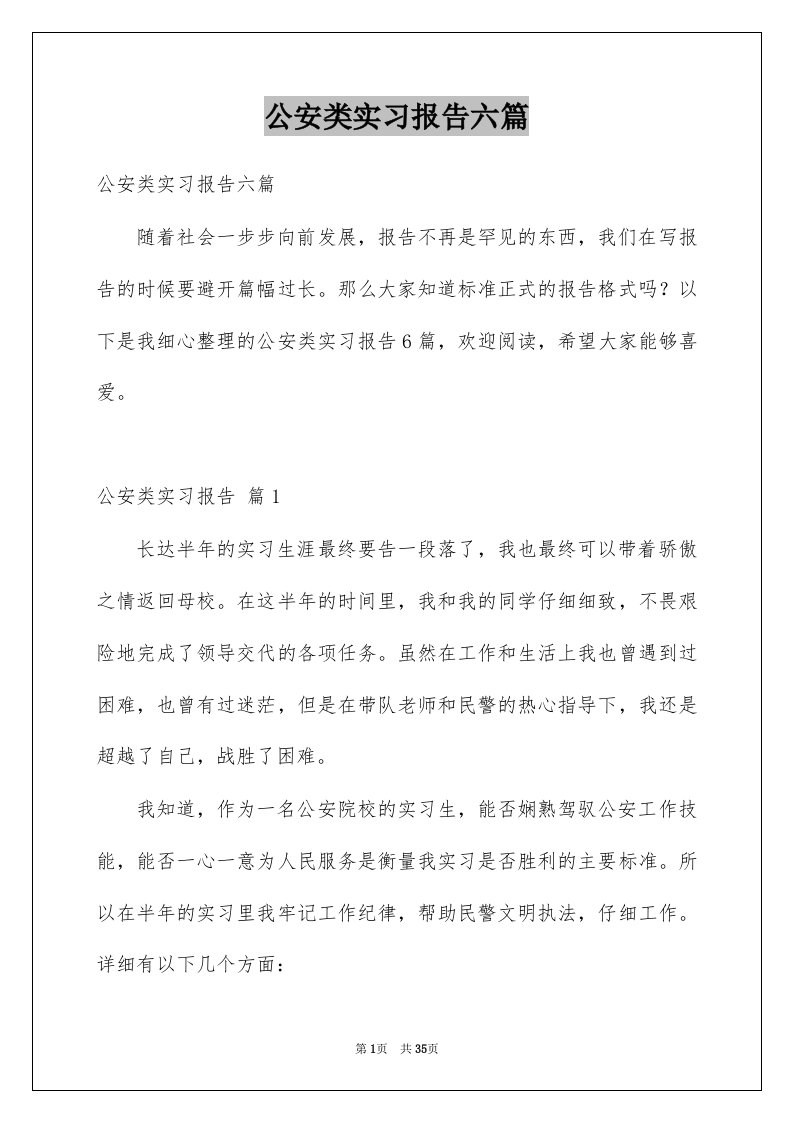 公安类实习报告六篇