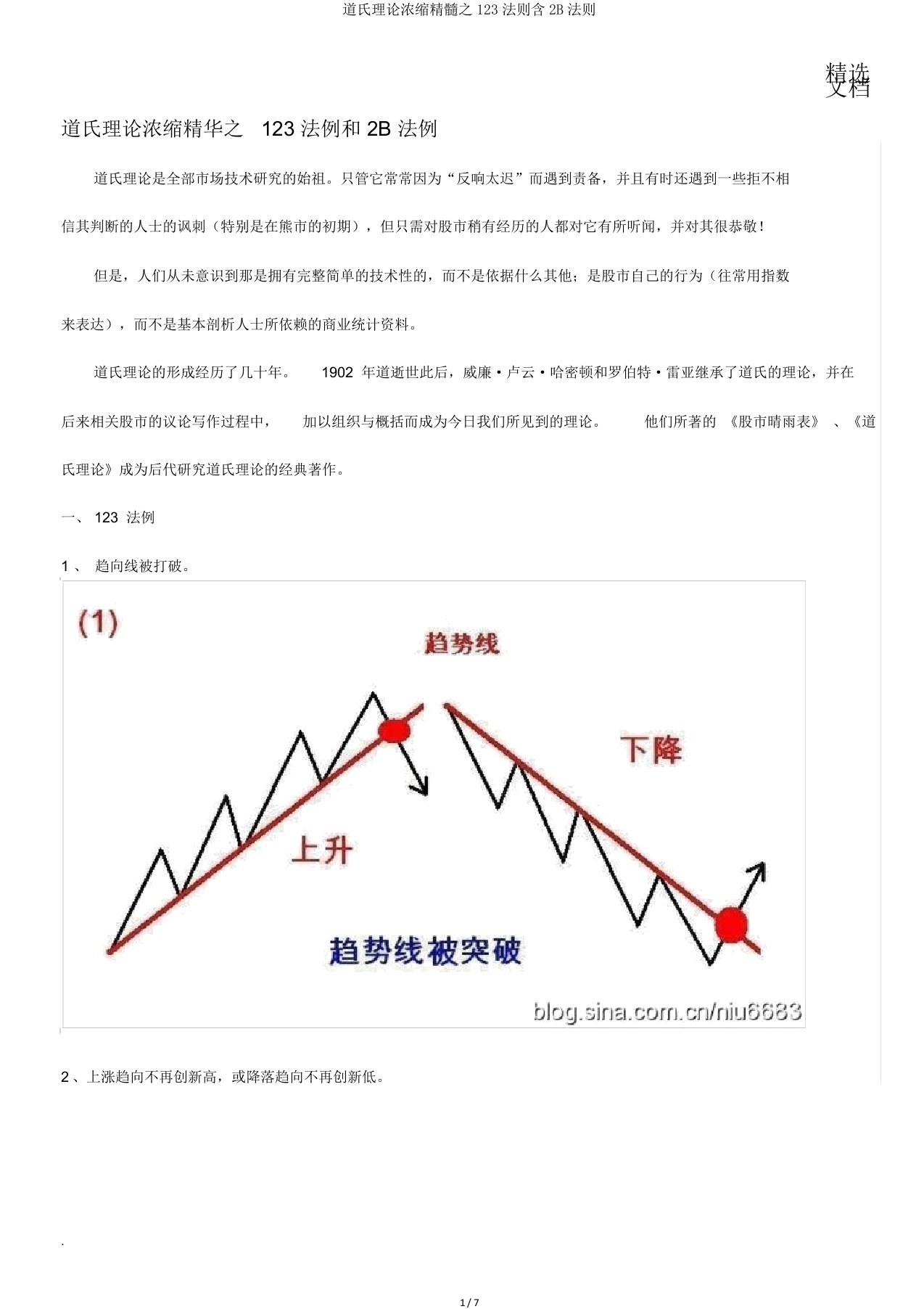 道氏理论浓缩精髓之123法则含2B法则