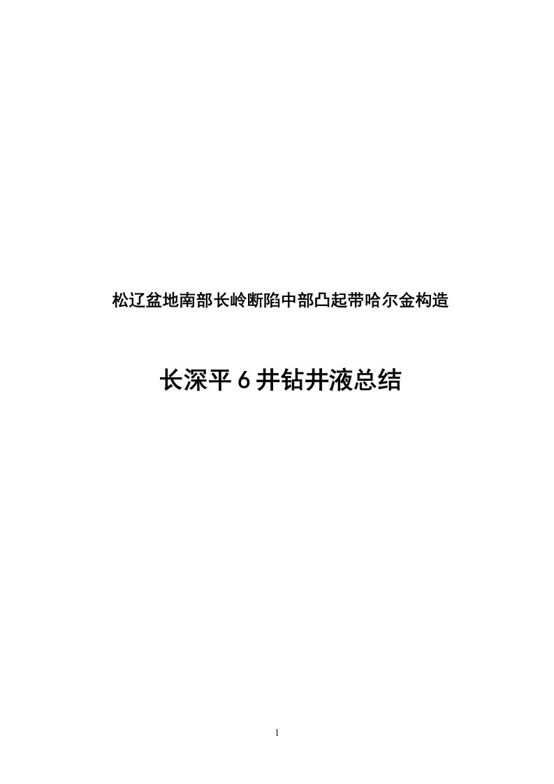 长深平井钻井液技术总结