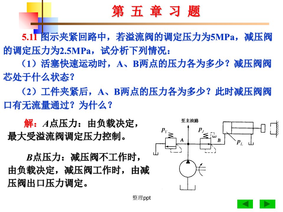 液压传动与流体力学第五章习题