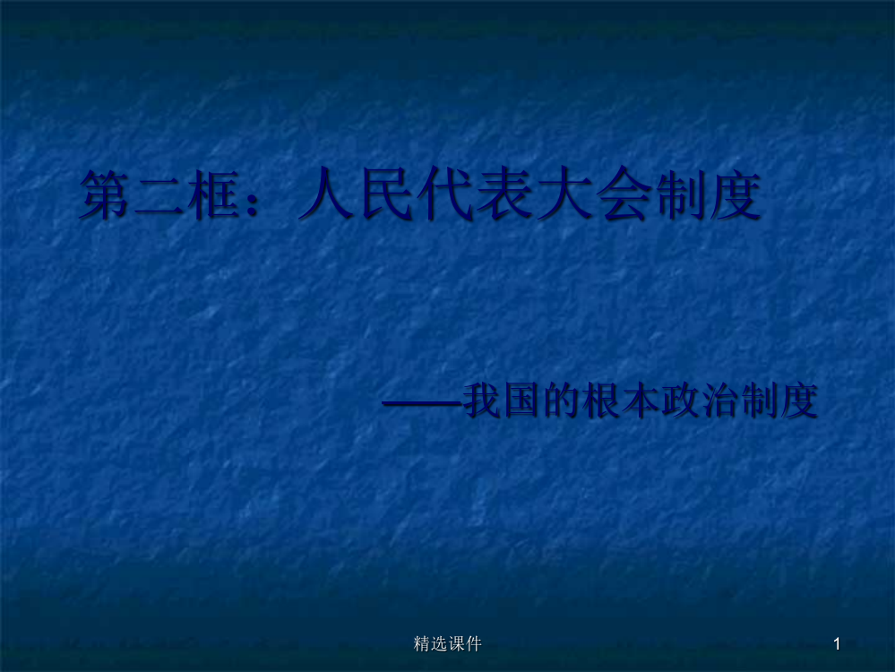 高一政治人民代表大会制度