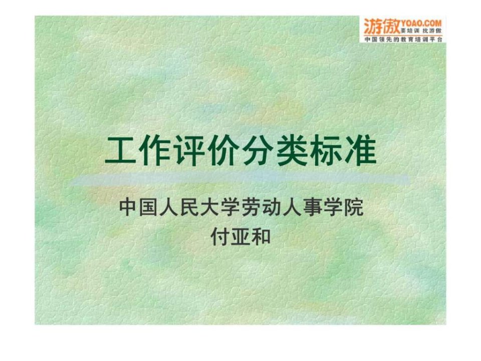 2010年最新中国人民大学--工作评价分类标准40页