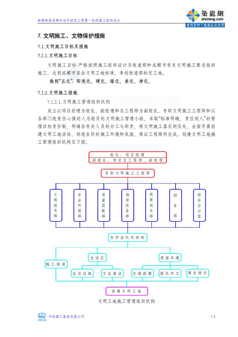 文明施工、文物保护目标及措施组织设计