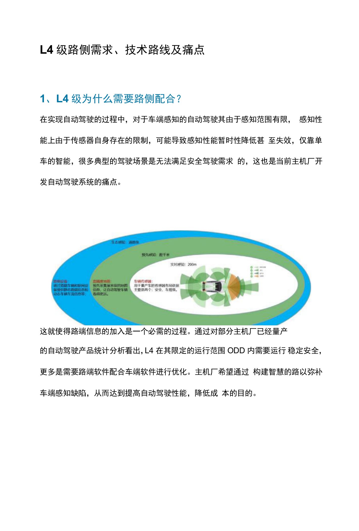 L4级路侧需求、技术路线及痛点