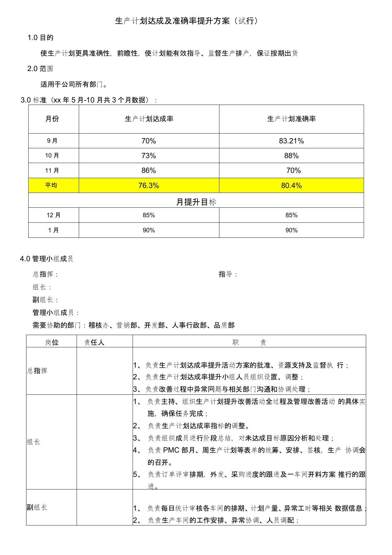 PMC生产计划达成率提升方案