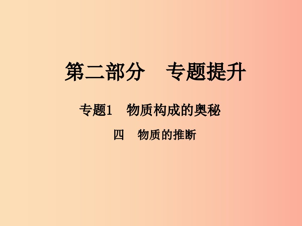 江西专版2019年中考化学总复习第二部分专题提升专题1物质构成的奥秘四物质的推断课件