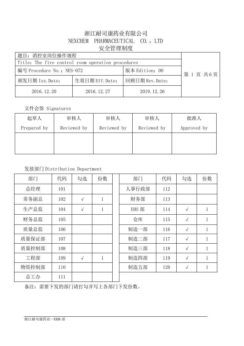 消控室岗位操作规程