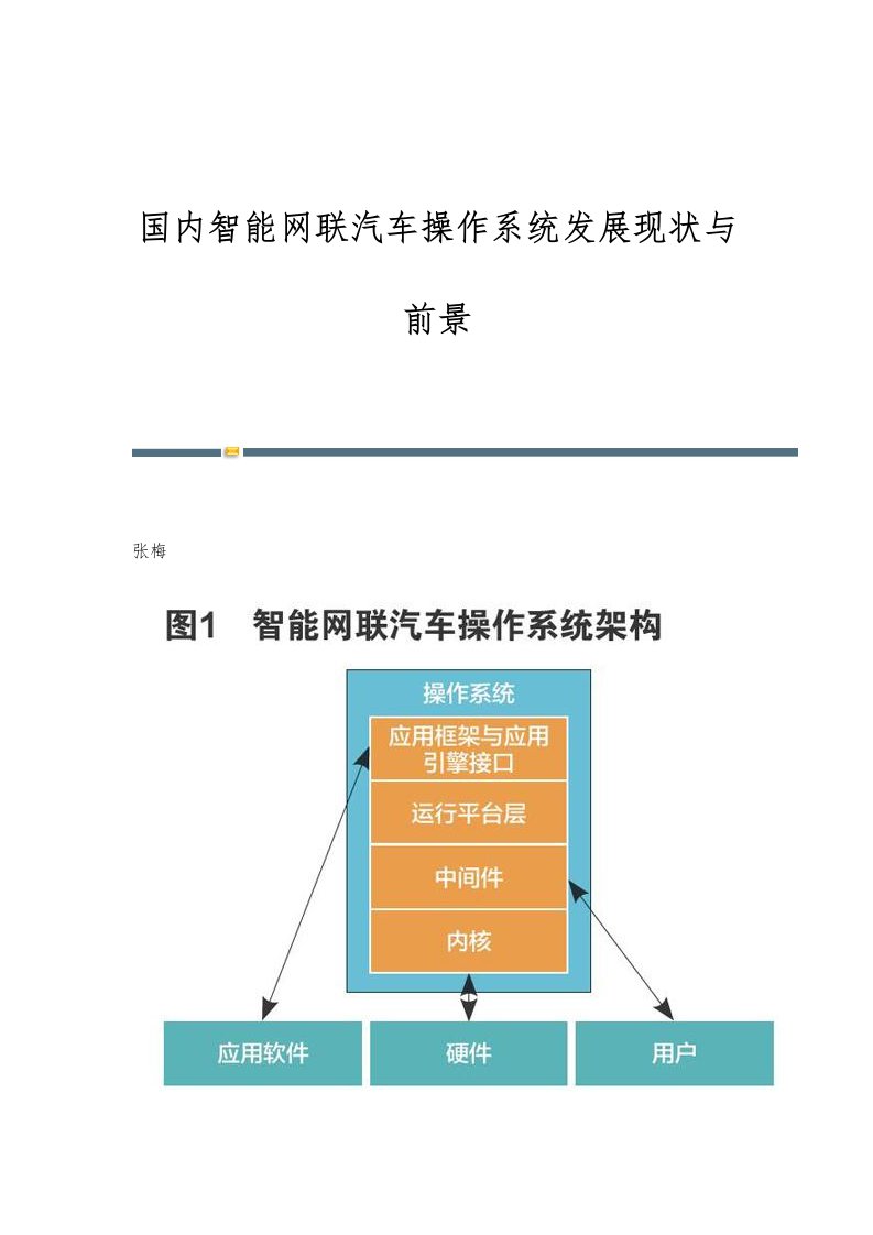 国内智能网联汽车操作系统发展现状与前景