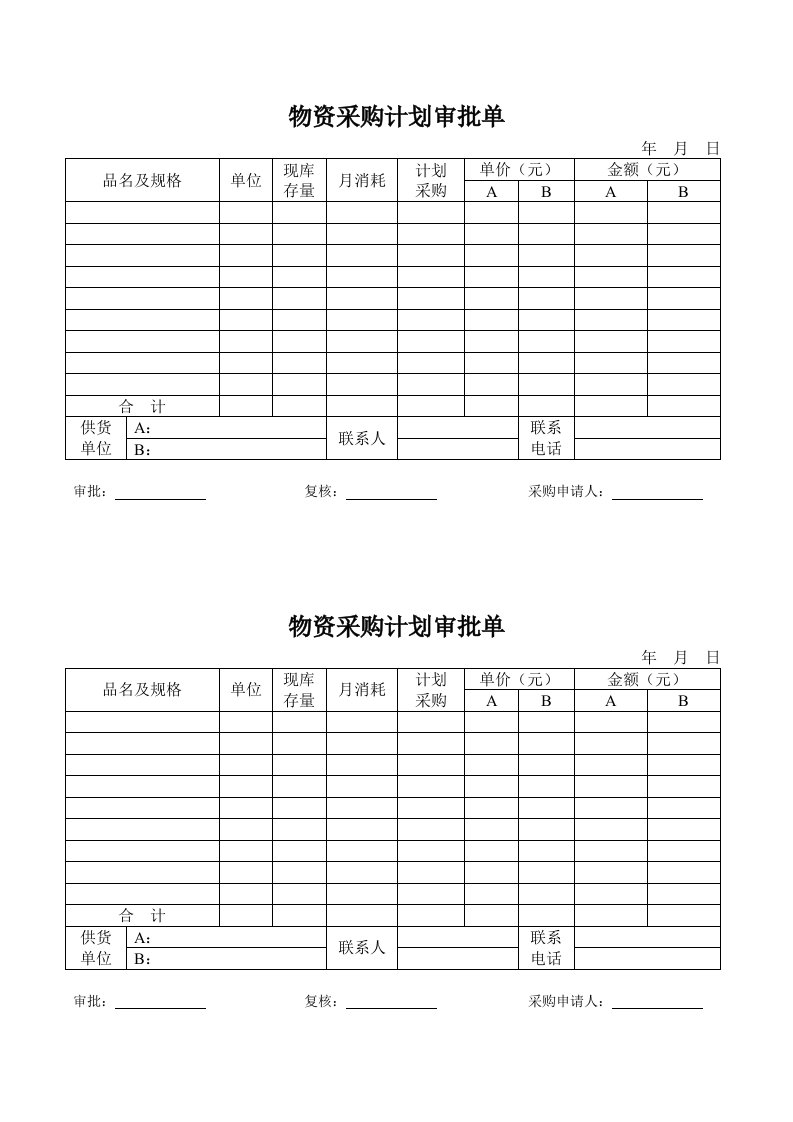 企业管理表格大全