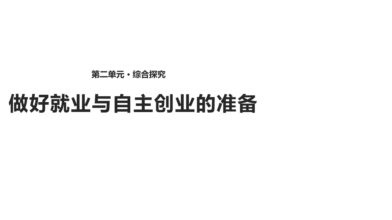 思想政治人教版高中必修1课件：《做好就业和自主创业的准备》