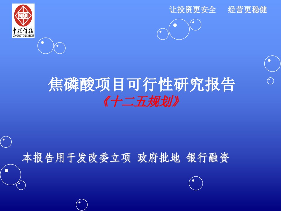 焦磷酸项目可行性研究报告