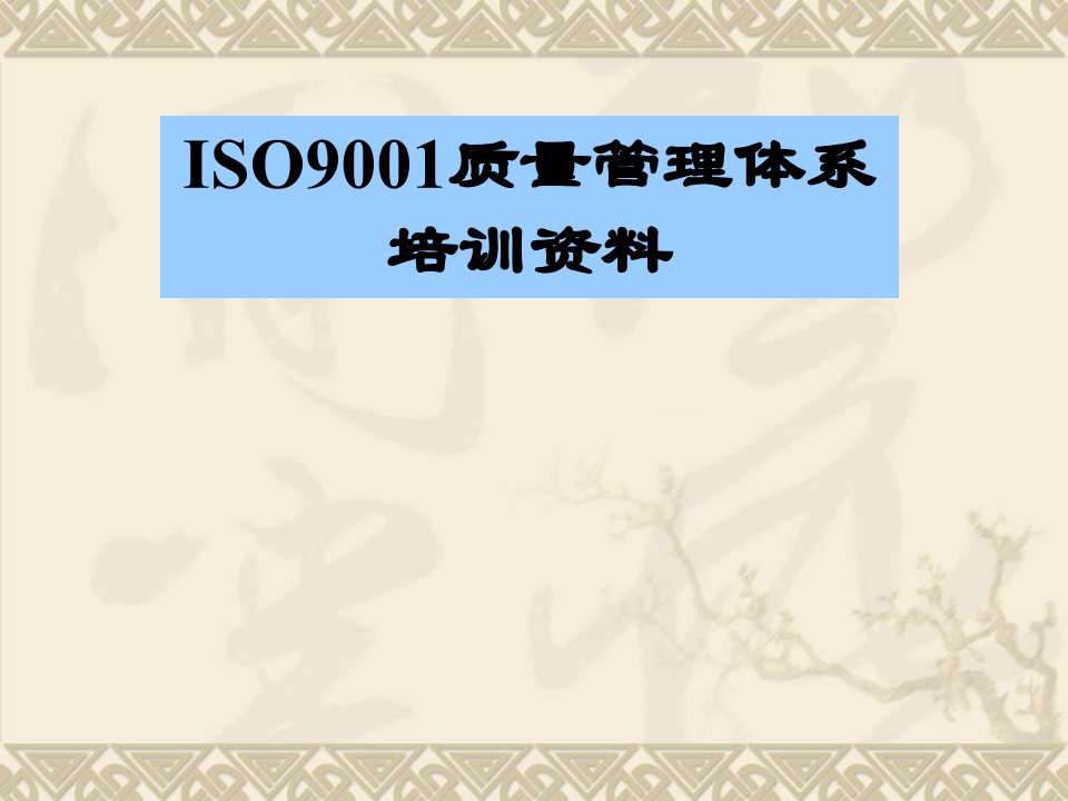 ISO9001质量管理体系培训资料