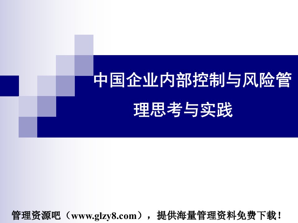 中国企业内部控制与风险管理思考与实践(ppt