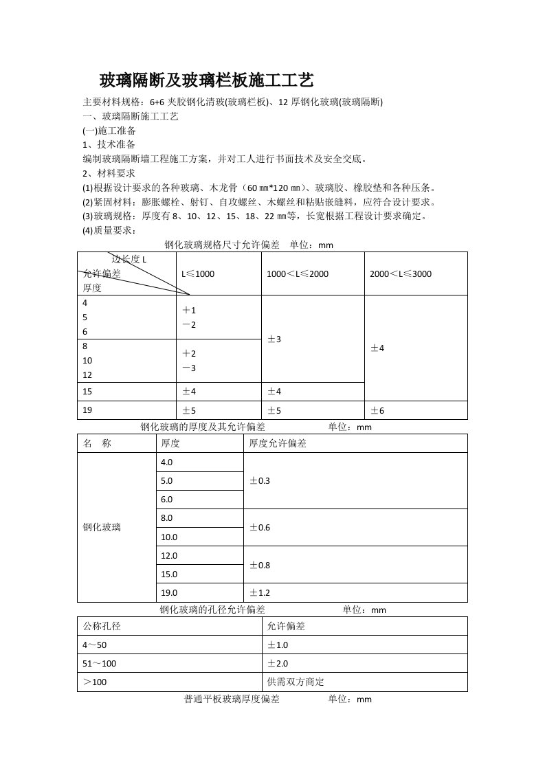 钢化玻璃隔断施工工艺