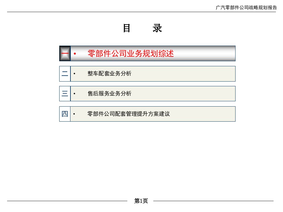 X汽零部件公司战略规划报告汇报版