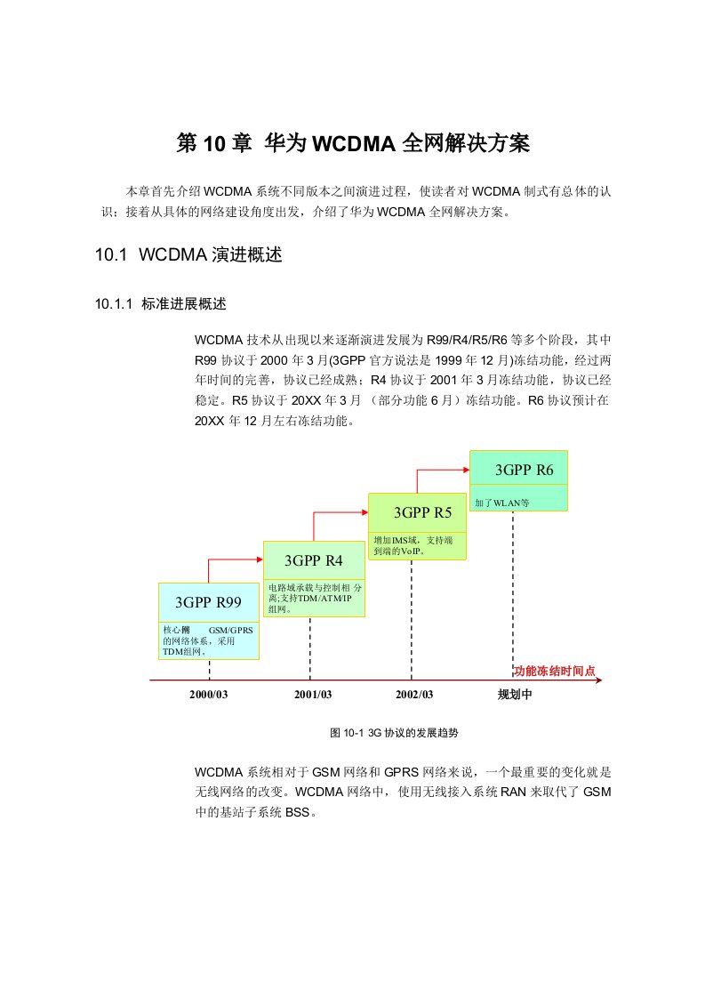 通信行业-网络通信华为培训第10章华为WCDMA全网解决方案