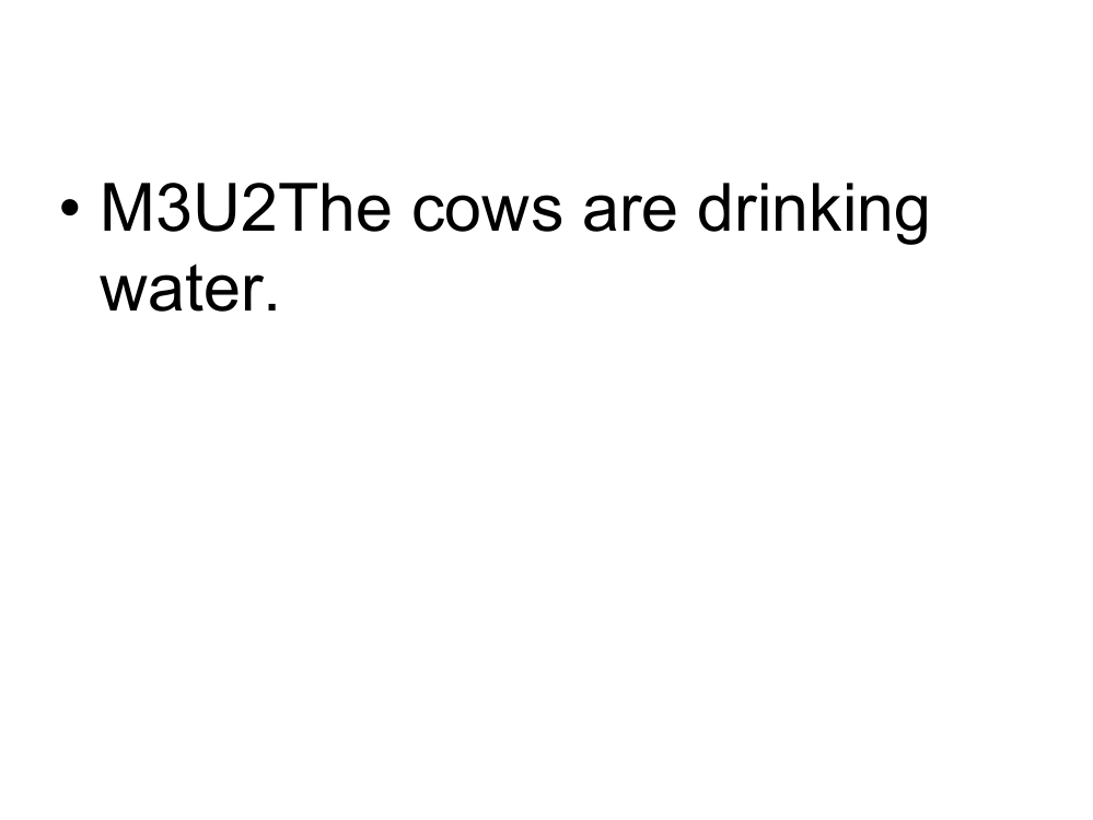 六年级下英语课件-M3U2Thecowsaredrinkingwater-外研社（三起）