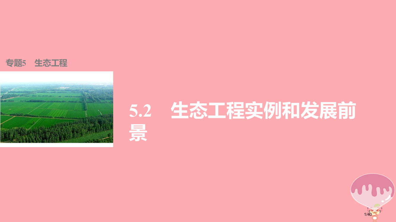 高中生物专题5生态工程5.2生态工程的实例和发展前景市赛课公开课一等奖省名师优质课获奖PPT课件