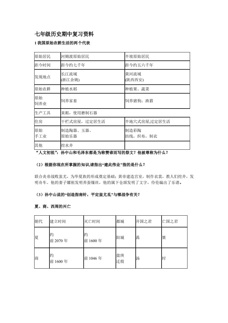 1我国原始农耕生活的两个代表