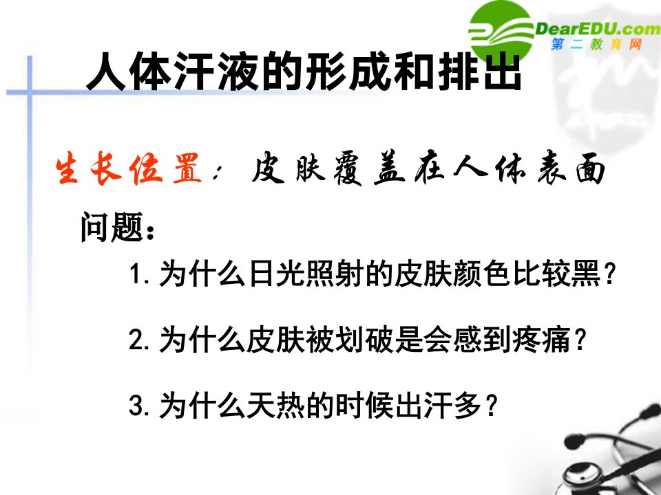 七年级生物汗液的形成和排出课件