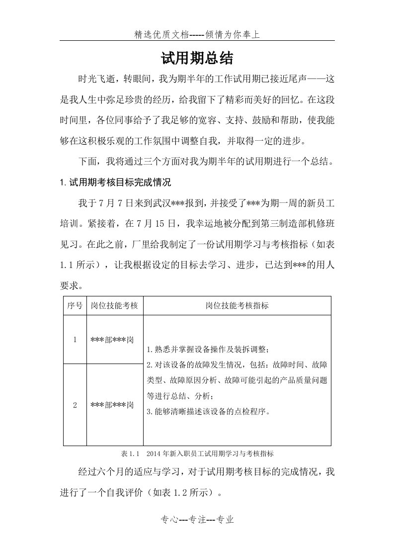 设备维修试用期工作总结(共7页)