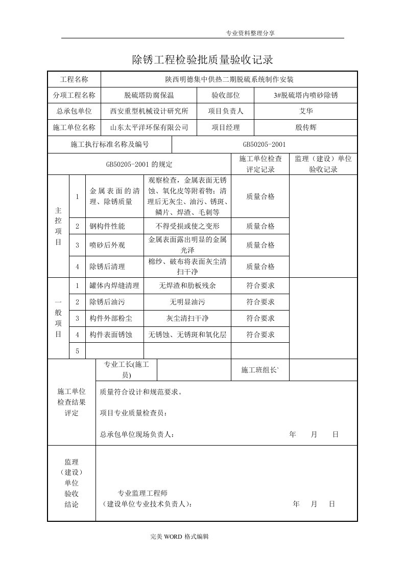 8.2喷砂除锈质量检查