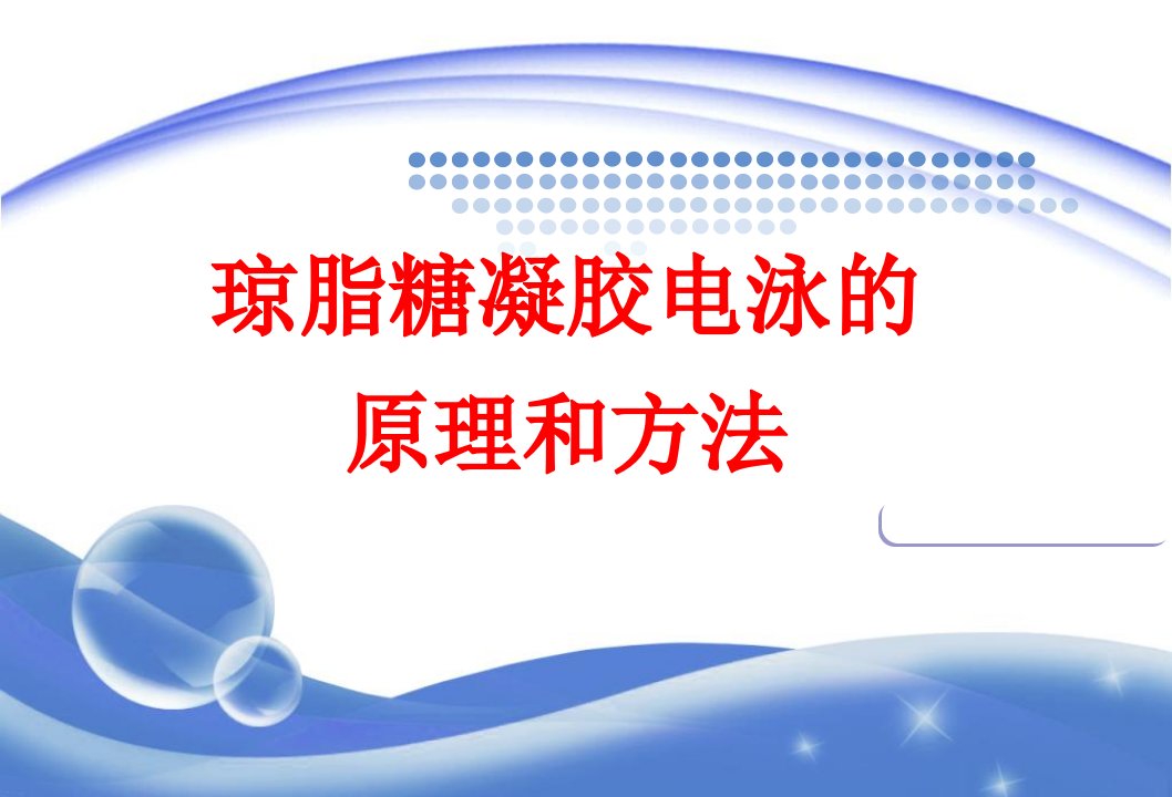 实验13琼脂糖凝胶电泳的原理和方法