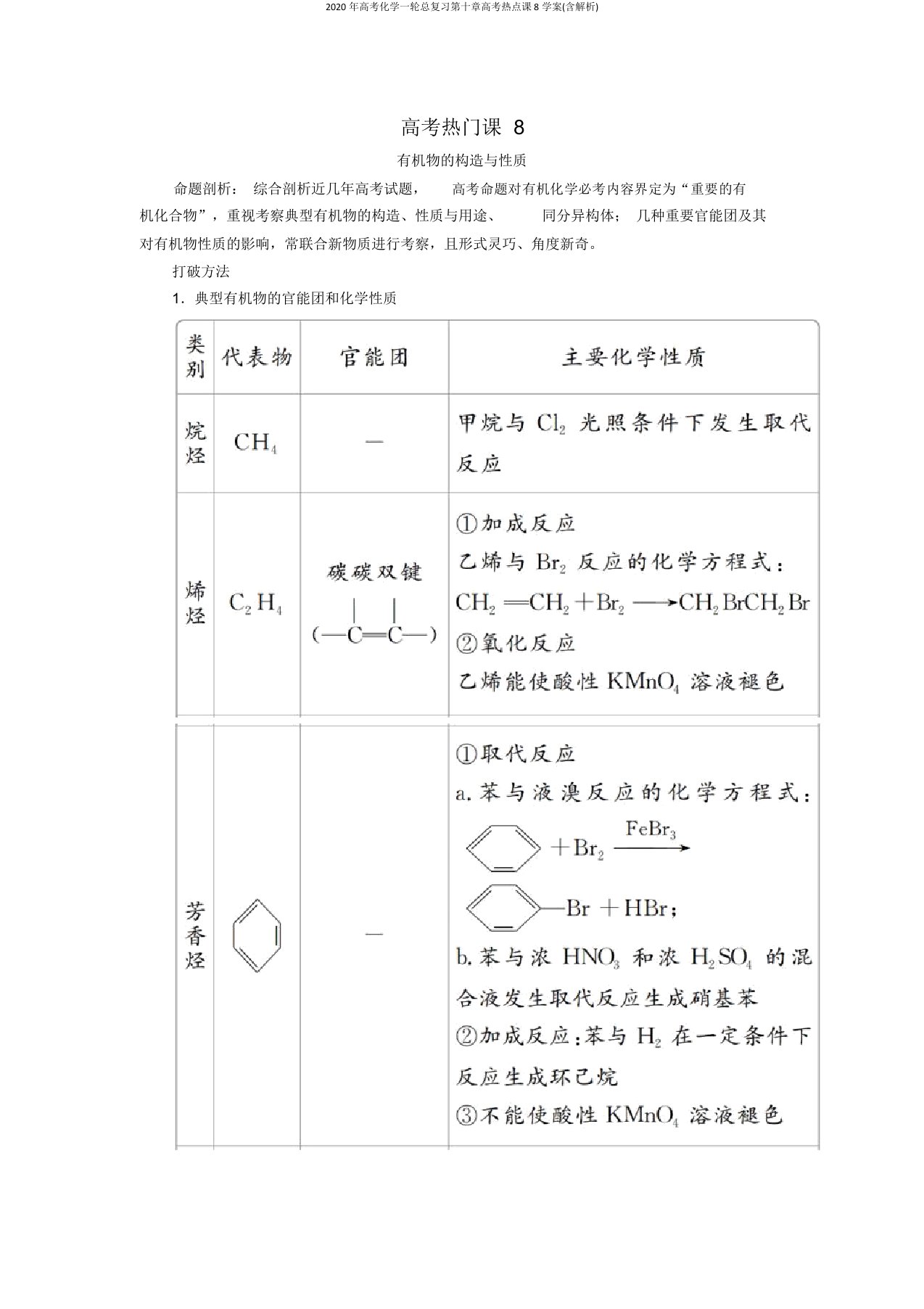 2020年高考化学一轮总复习第十章高考热点课8学案(含解析)