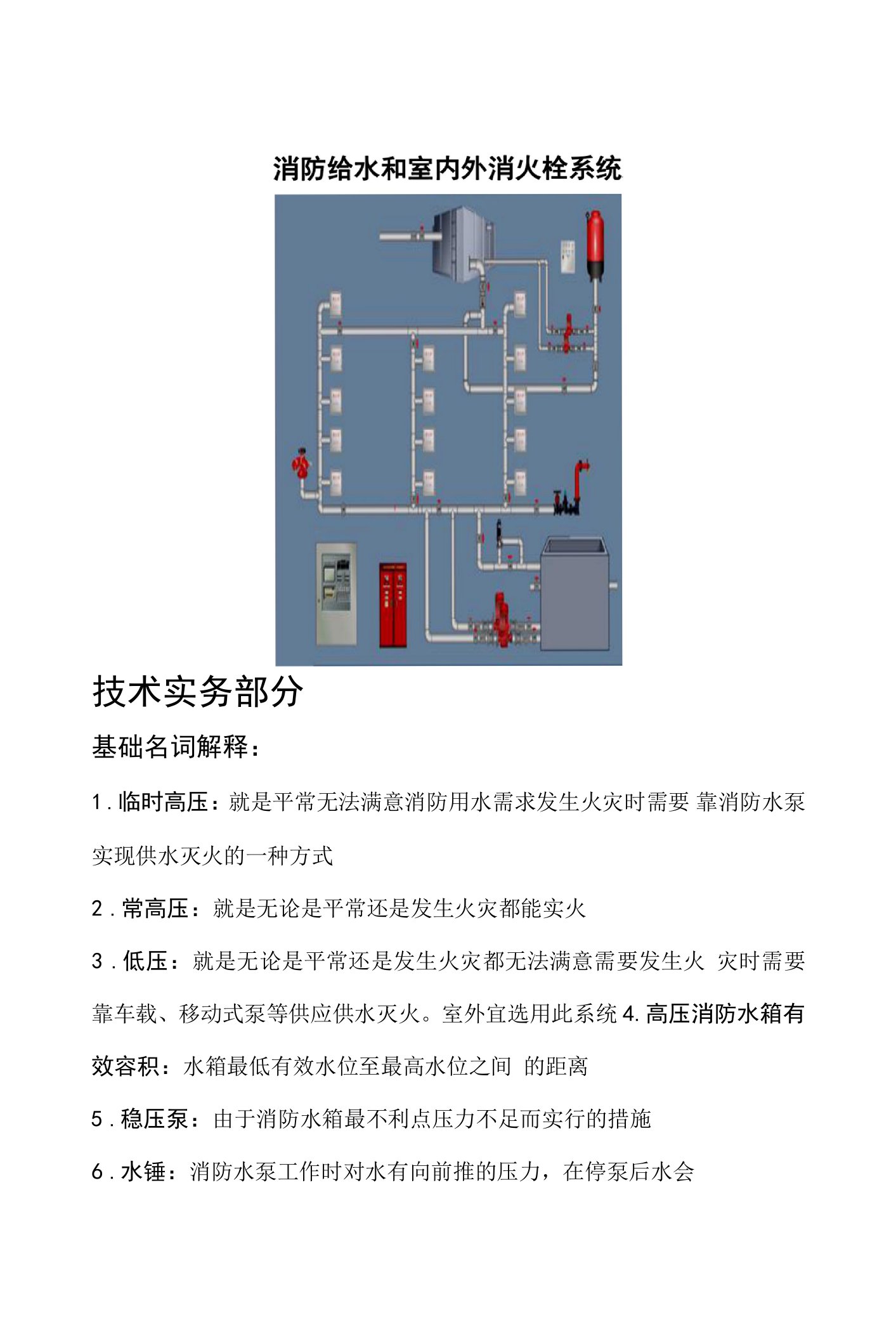 消防给水和室内外消火栓系统