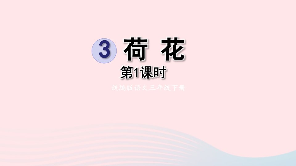 2023三年级语文下册第一单元3荷花第一课时课件新人教版