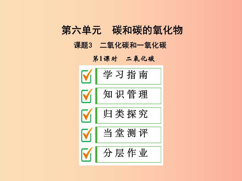 2019年秋九年级化学上册第六单元碳和碳的氧化物课题3第1课时二氧化碳课件