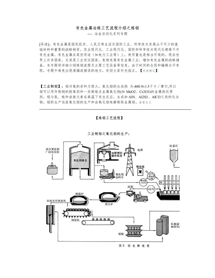 工业炼铝