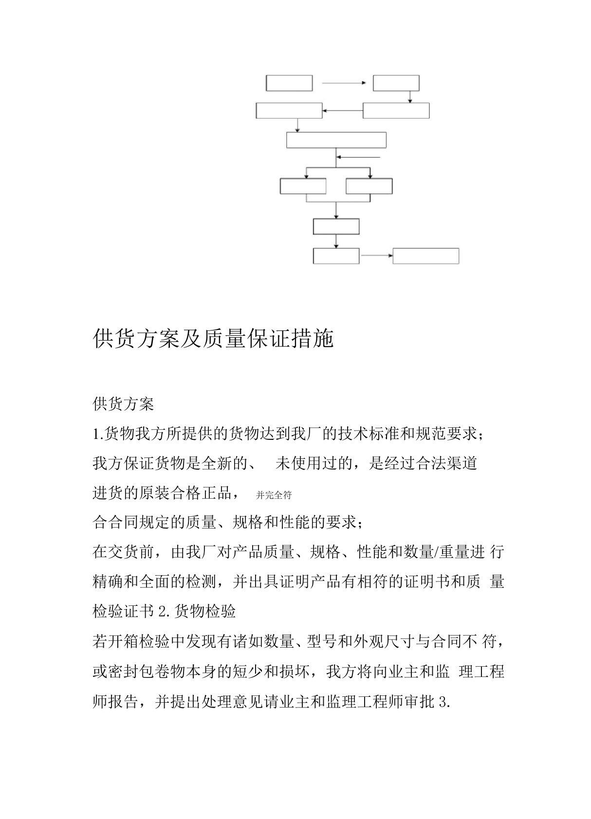 完整版详细供货方案及质量保证措施x