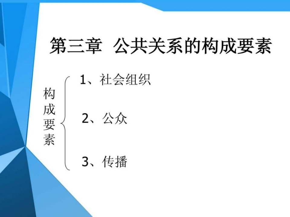 第三章公关的构成要素组织