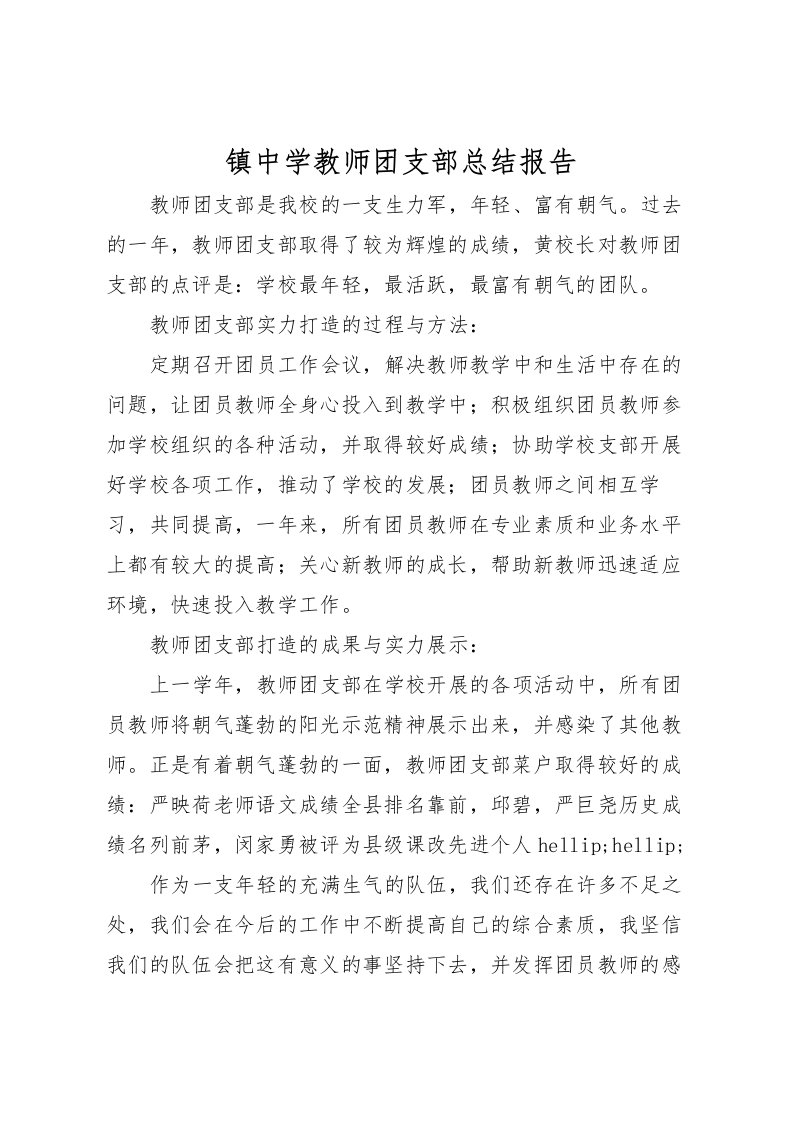 2022-镇中学教师团支部总结报告