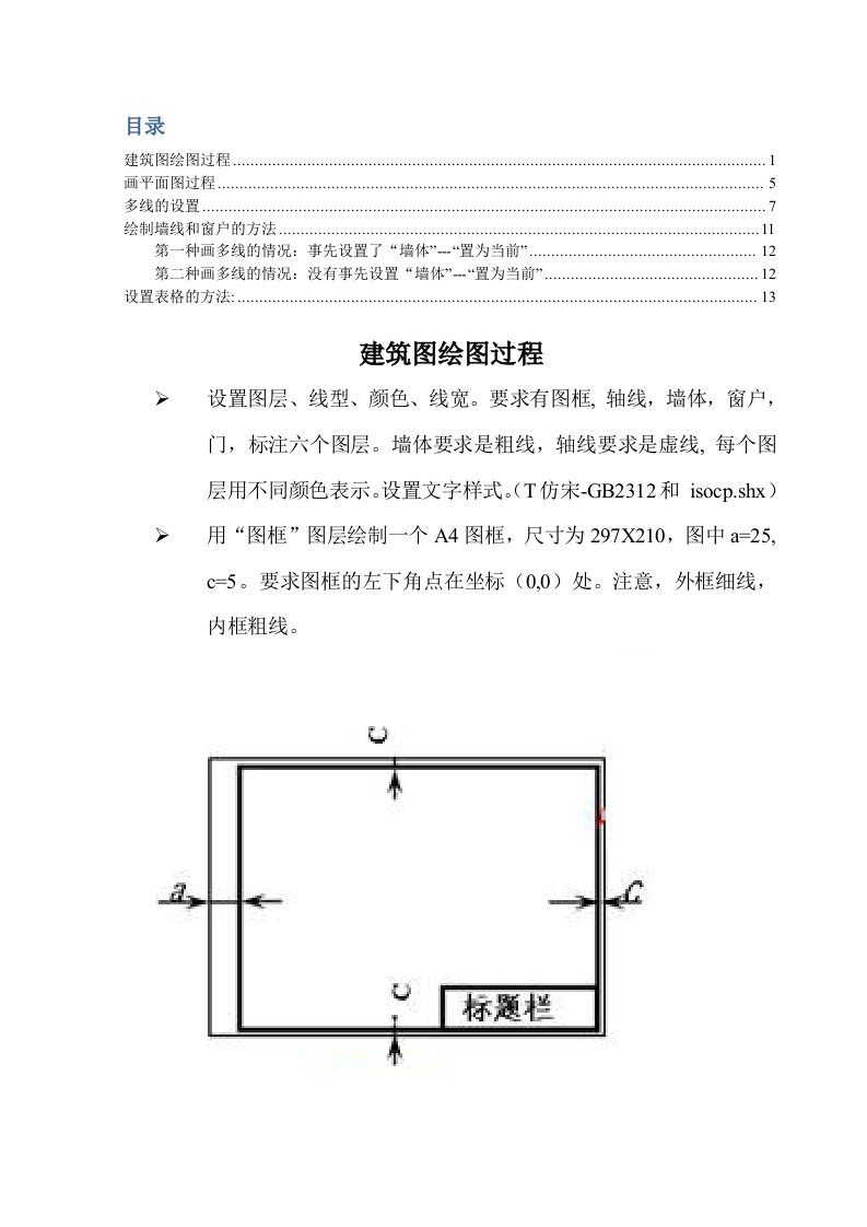 cad建筑图绘制方法