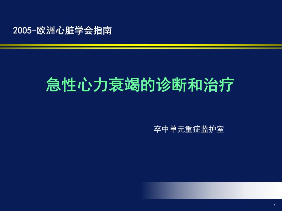 急性心力衰竭的诊断和治疗ppt课件