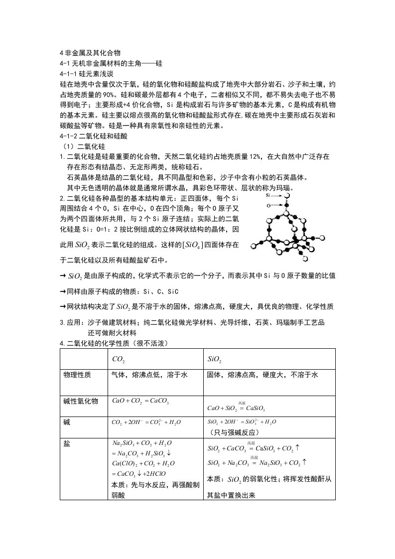 化学必修1复习(第4章)