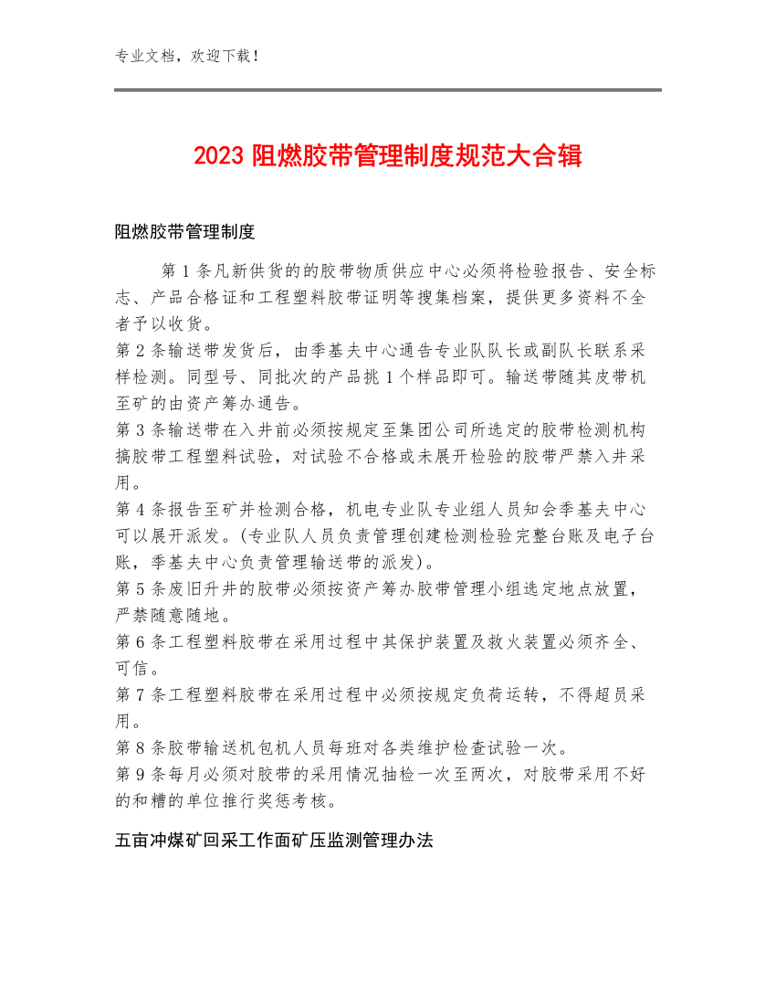 2023阻燃胶带管理制度规范大合辑