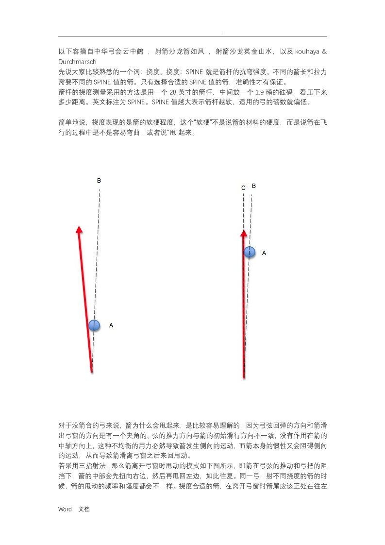 反曲弓弓箭挠度选择