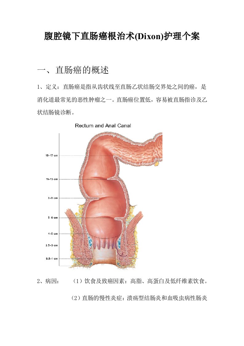 腹腔镜下直肠癌根治术护理个案