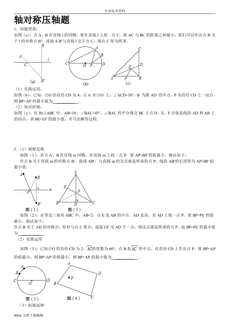 八年级轴对称和对称轴提高压轴题