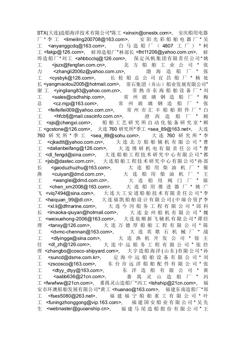 中国的船厂联系人方式