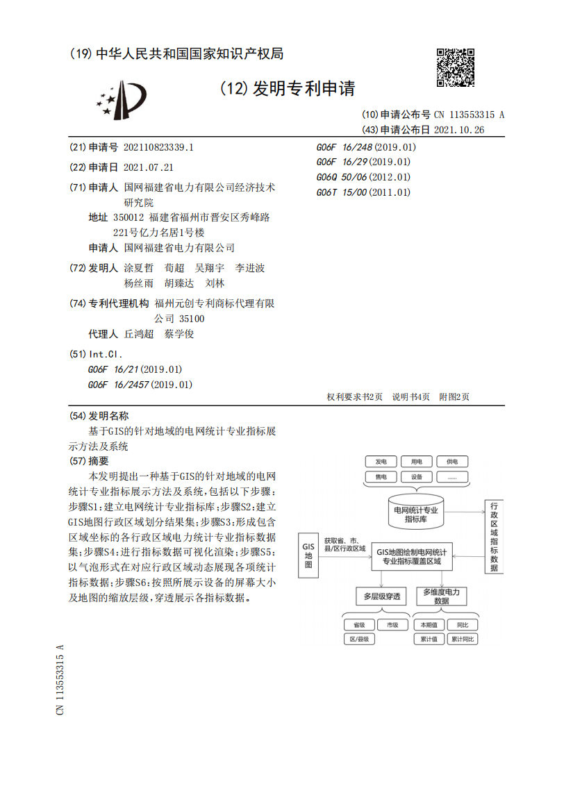 基于GIS的针对地域的电网统计专业指标展示方法及系统