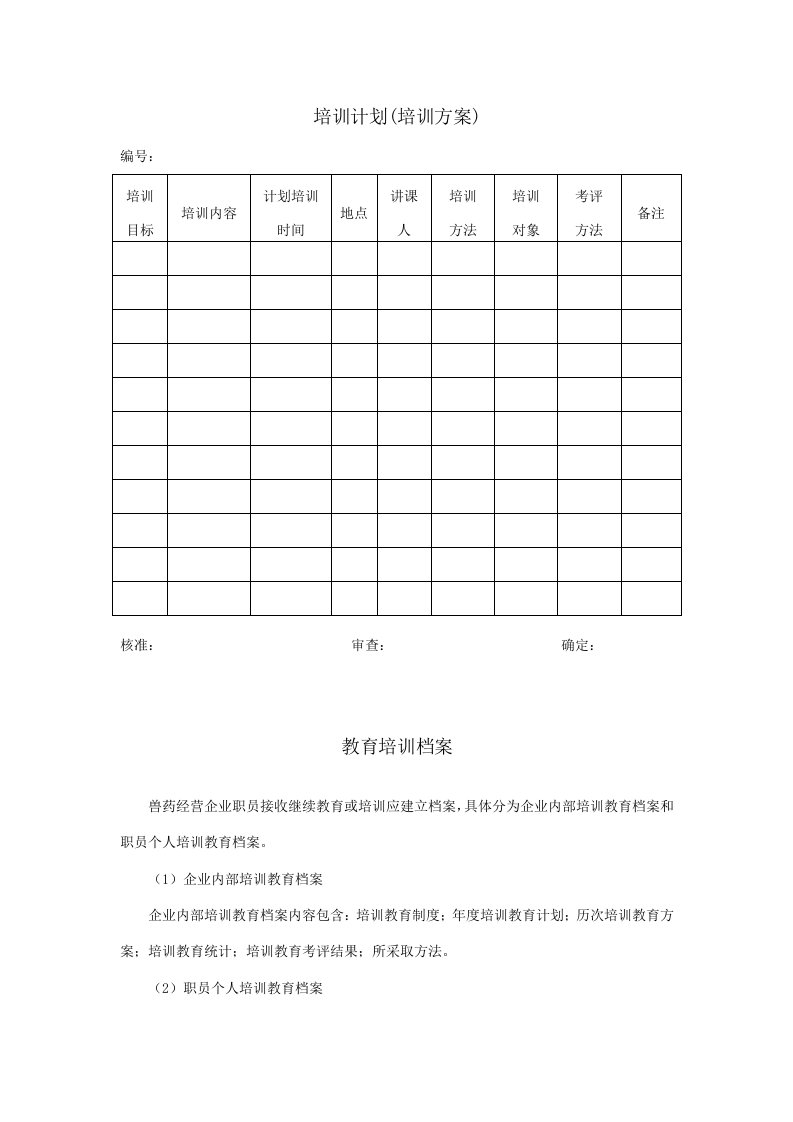 兽药GSP各类记录样本